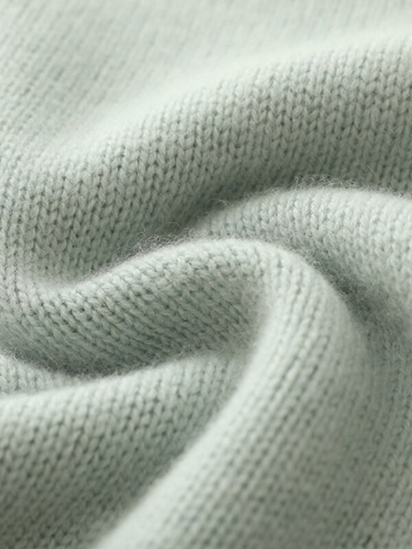 Birdtree 30% Cashmere 70% lana Pullover addensato collo mezzo alto solido Retro caldo confortevole maglione da pendolare inverno muslimah