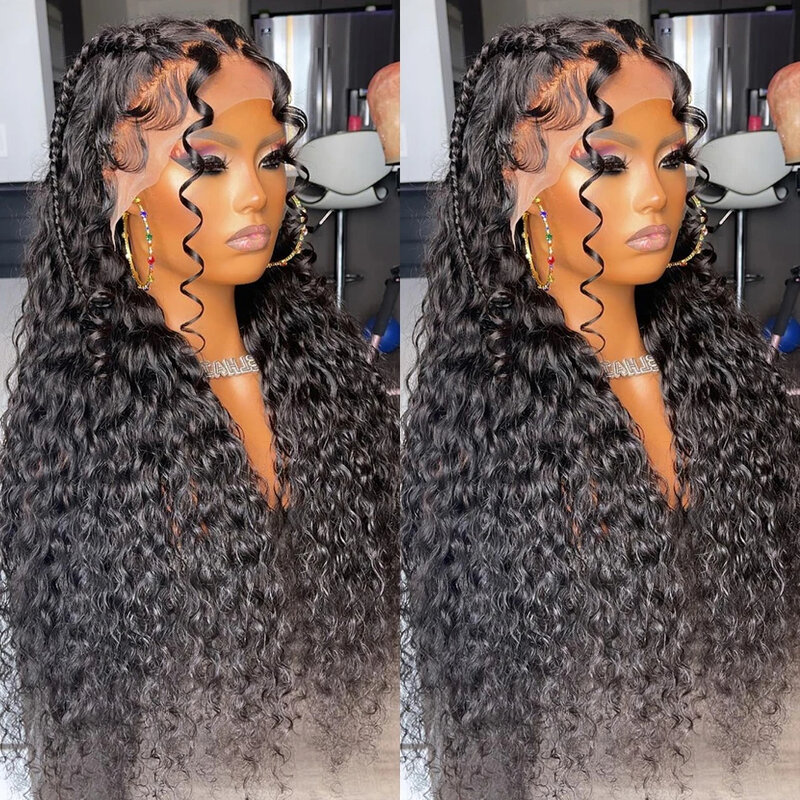 36 38 Inch Curly Human Hair Wigs For Black Women 13x4 13x6 Hd Lace Deep Wave Frontal Wigs Glueless Water Wave Lace Front Wigs