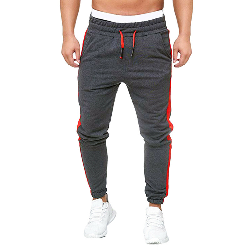 2024  Men's Fashion Casual Pants Splicing Solid Color Sweater Casual Sweatpants Sports Trousers Sportwear Men's clothing