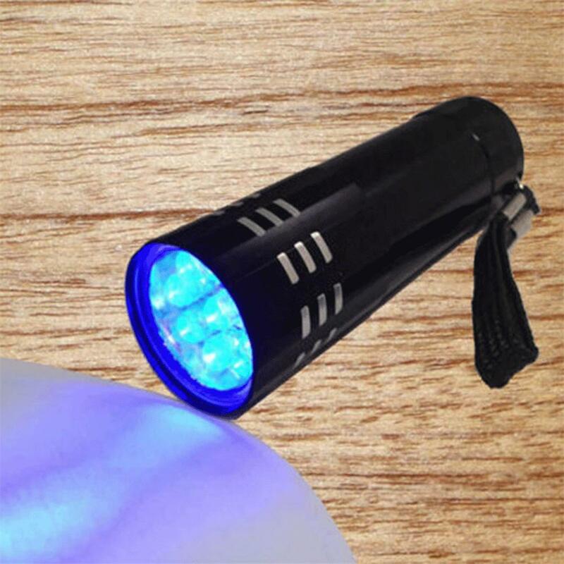 Mini lampe de poche ultraviolette à 9 LED, torche structurels ente multifonctionnelle, lampe d'urgence étanche, portable et légère, adaptée à l'extérieur