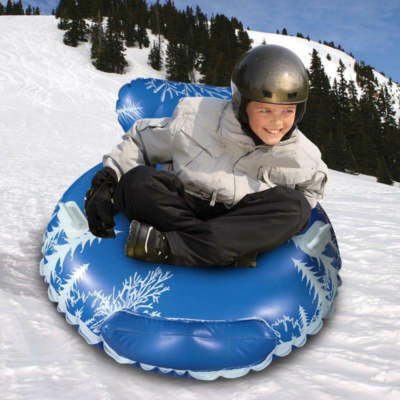 Tubos de neve infláveis para crianças, brinquedos de inverno, diversão ao ar livre, duas alças, 47 ", sledding