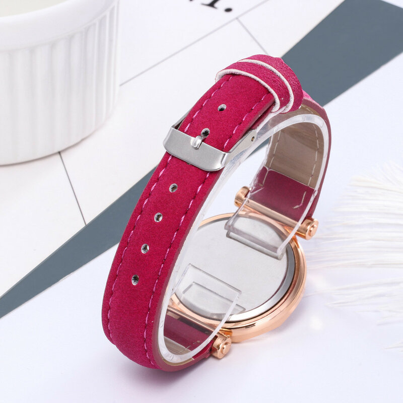 Fashion Women'S Watch Leather Strap Sophisticated Silhouette Casual Watch Luxury Analog Quartz Crystal Wristwatch Fashion Reloj