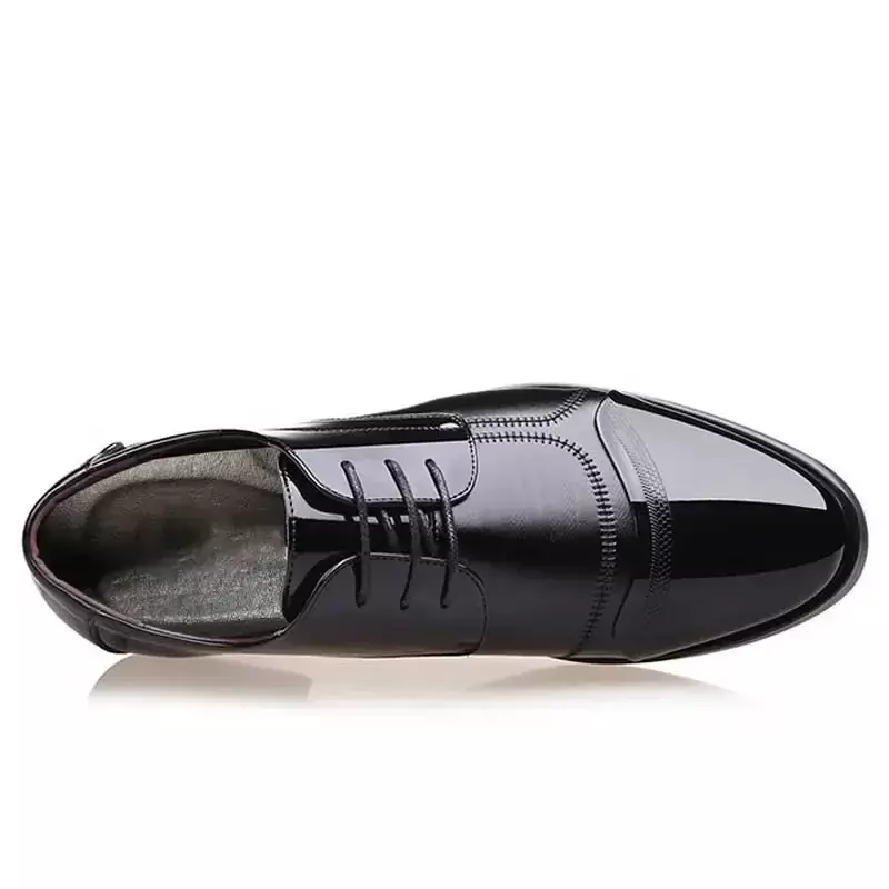 Luksusowe buty OXford męskie oddychające buty skórzane gumowe buty wizytowe męskie biurowe buty weselne
