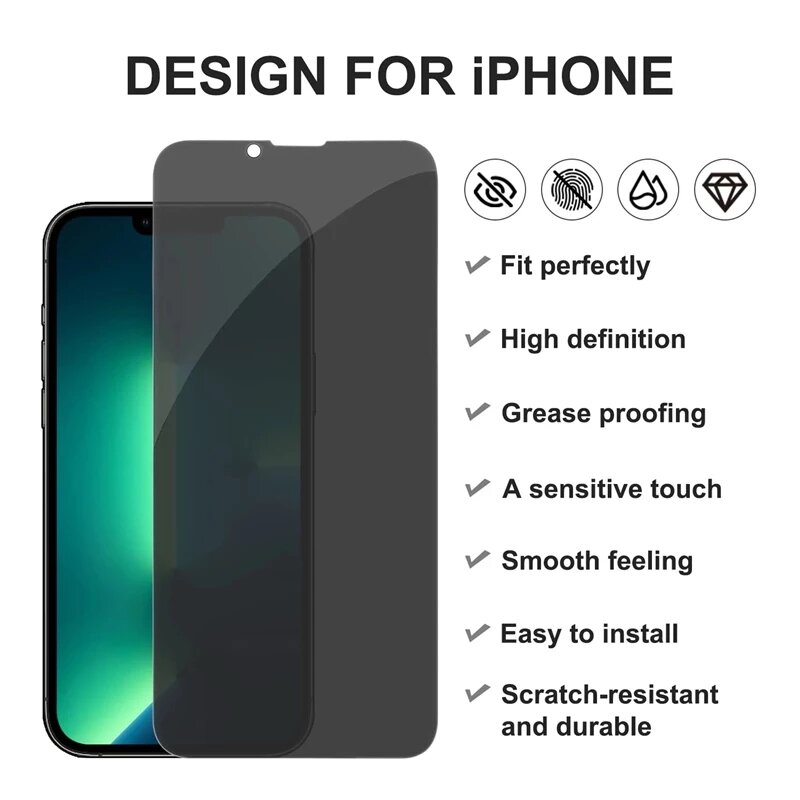 Anti-spy Glass for IPhone 13 12 14 Pro Max Mini XS MAX 8 Plus Full Cover Privacy Screen Protector for IPhone 11 15 PRO MAX X XR