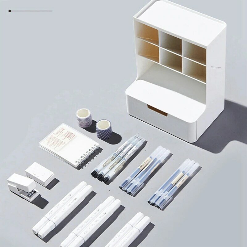 صندوق تخزين متعدد الوظائف مقاوم للأتربة ، حامل أقلام ، درج متعدد الطبقات ، مستلزمات مكتبية لسطح المكتب