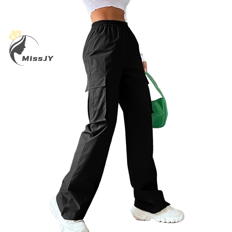 New Women Cargo Pants Street Wear Vintage Casual Hip Hop Wide Leg Joggers Baggy Sweatpants With Pockets Y2K