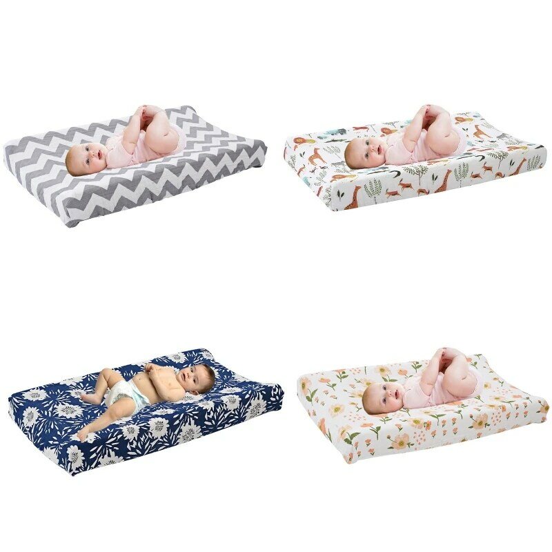 Baby Changing Pad Cover Floral Print Fitted Crib Sheet Infant or Toddler Bed Nursery Unisex Diaper Change Table Sheet