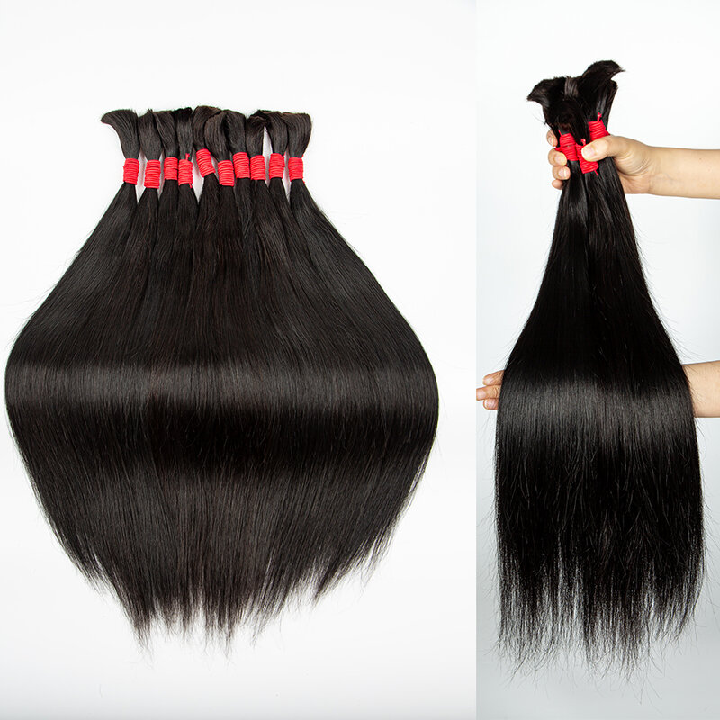 Rambut perawan MALAIKA bundel rambut manusia lurus bundel rambut lurus tebal rambut sambungan tenun alami dapat dicelup atau pemutih