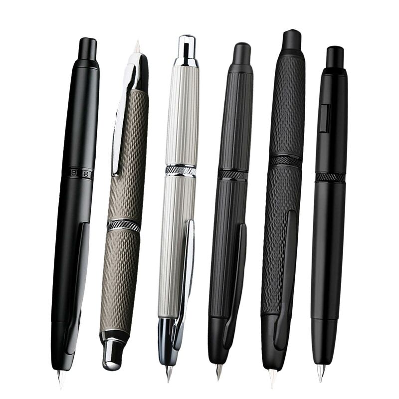 Madhon A1 AK1 pulpen Tekan logam, pena hadiah perlengkapan kantor sekolah desain pola skala ikan EF 0.4MM Nib menulis tinta pena
