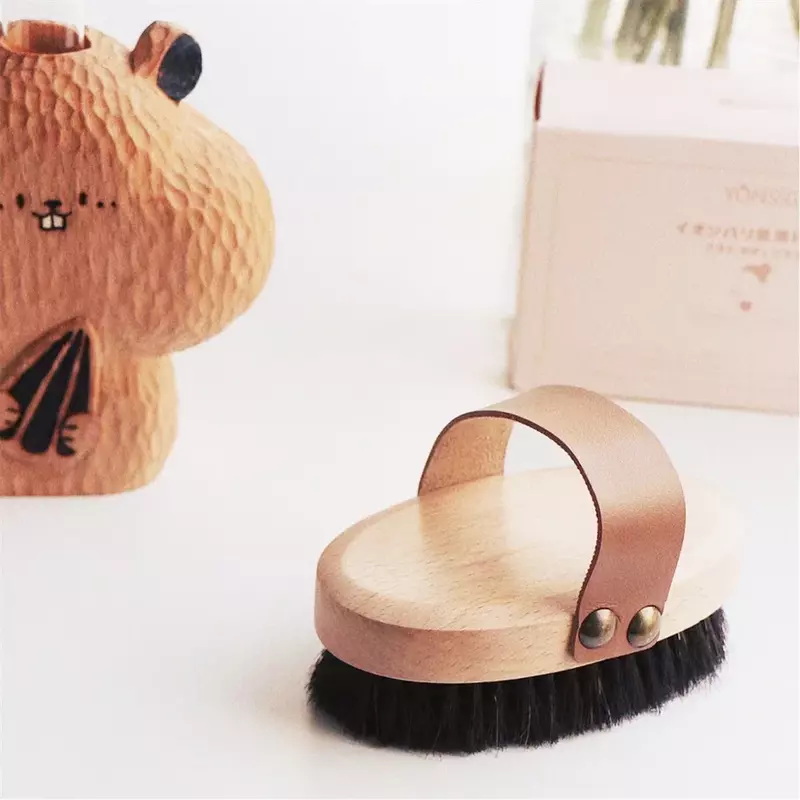 Texture Dry Copper Wire Brush Beech Wood Comb Chicken Skin Exfoliatin Dry Brush Massage Dredging Body Control Blood Circulation