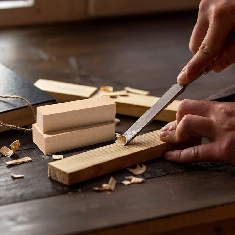 Kits de tallado de tilo, tallado de madera sin terminar para bloques de madera, artesanía de tallado de Arte de Hobby