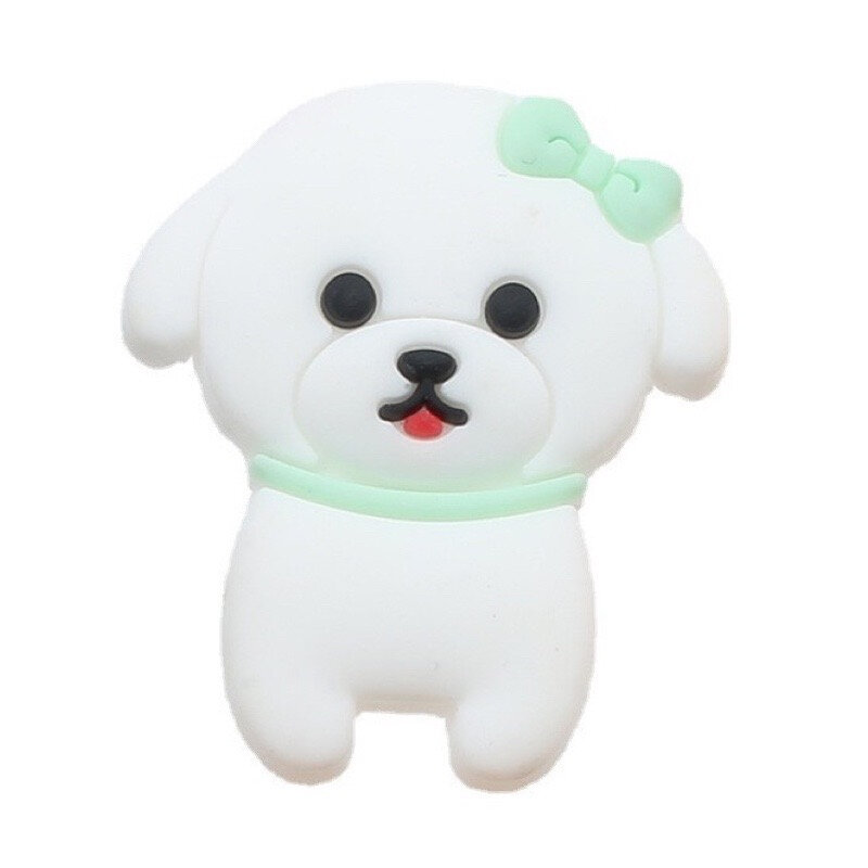 Vendite calde 2Pcs PVC Cute Dog Shoe Charms Pin per accessori sandali Wristband decorazioni regali per feste per bambini