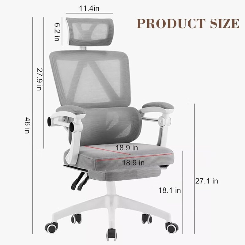 Ergonomic Office Chair High Back Mesh Desk Chair With Lumbar Support and Adjustable Headrest Computer Gaming Chair Gamingchair