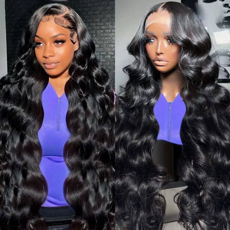 4x4 Hd Body Wave Frontal Wigs 13x4 Transparent Lace Human Hair Wigs 250% Density Pre Plucked With Baby Hair Soft For Black Women
