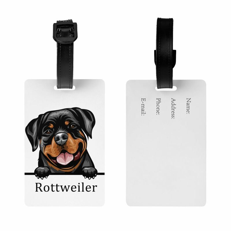 Rottweiler Tag Da Bagagem Do Cão com Cartão de Nome, Cobertura De Privacidade Animal, Etiqueta De Identificação Para Mala De Viagem, Personalizado