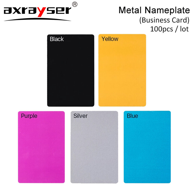 100PCS Aluminium Alloy Metal Nameplate Business Blanks Cards Multicolor Material 5 Color For Laser Marking Engraved Machine