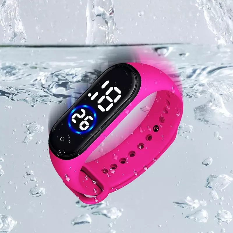 Reloj electrónico inteligente para niños y niñas, pulsera deportiva, resistente al agua, con pantalla táctil Led, Digital