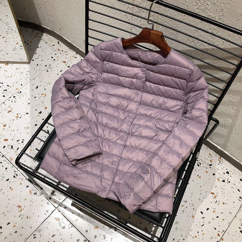 Autunno inverno caldo 2023 nuovi arrivi piumino d'anatra ultraleggero donna tessuto opaco cappotto leggero caldo giacca a vento femminile Parka