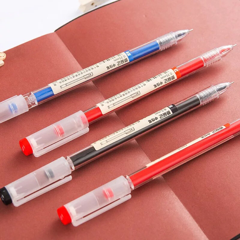 12pcs/Lot Japan Fine Point Pen 0.35mm Black Blue Red Ink Gel Pen Ballpoint Pen School Office Student Writing Stationery Supply