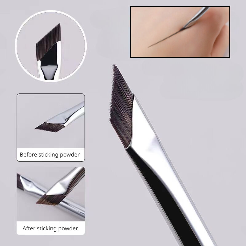 Sikat Eyeliner pisau Upgrade kuas alis datar sudut halus Ultra tipis sikat alis di bawah mata tempat Makeup kuas Detail presisi
