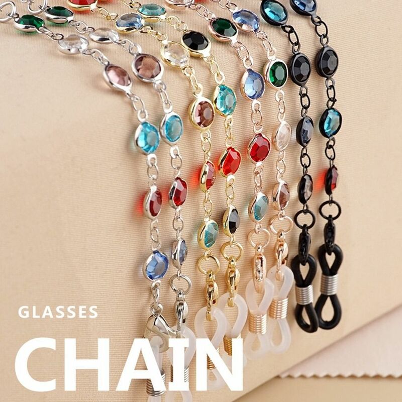 Cadena colgante antipérdida para gafas de sol, cadena de cuentas de Metal, cordón de gafas, cadena de máscara