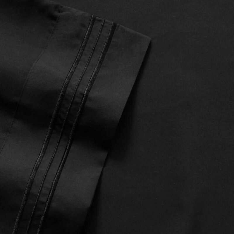 مجموعة ملاءة جيب عميقة ناعمة للغاية ، سوداء ، ملكة
