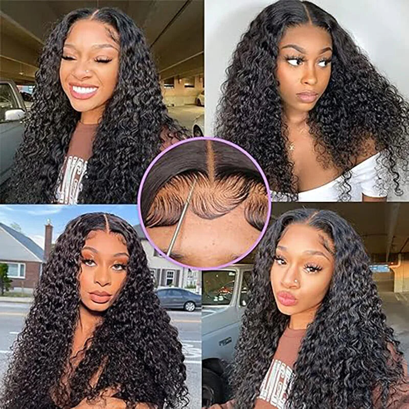 28 30 32 inch Wear And Go Glueless Human Hair Wig 4x4 HD Lace Closure Wig For Women Water Wave Lace Front Human Hair Wig