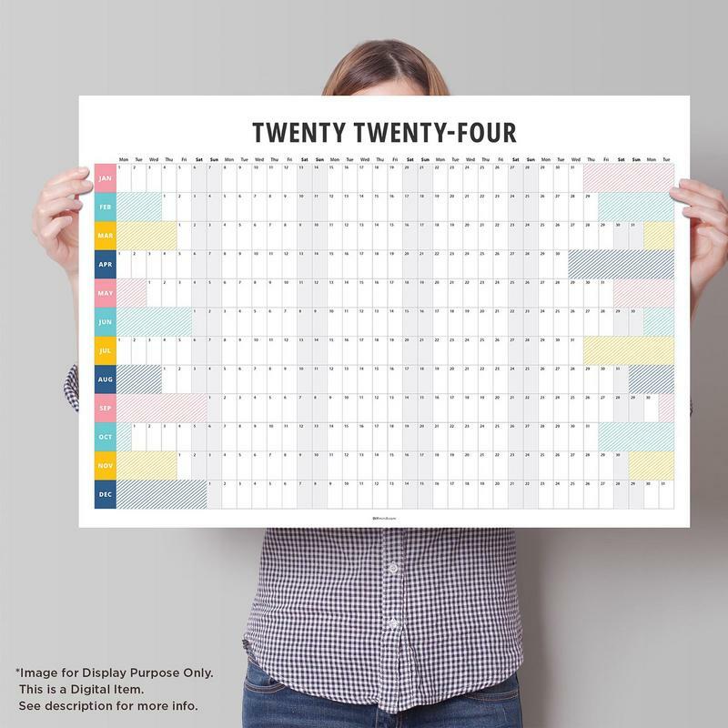 Calendario de pared para organizar tareas, planificador de año y año para organizar el trabajo y la vida de la familia, 2024