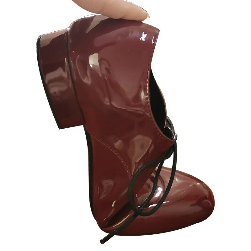 Personalizado Vinho Vermelho Brilhante Couro Sapatos De Dança, Suave Sola De Camurça, 2.5cm Salto, Sapatos De Dança De Salão Para Homens