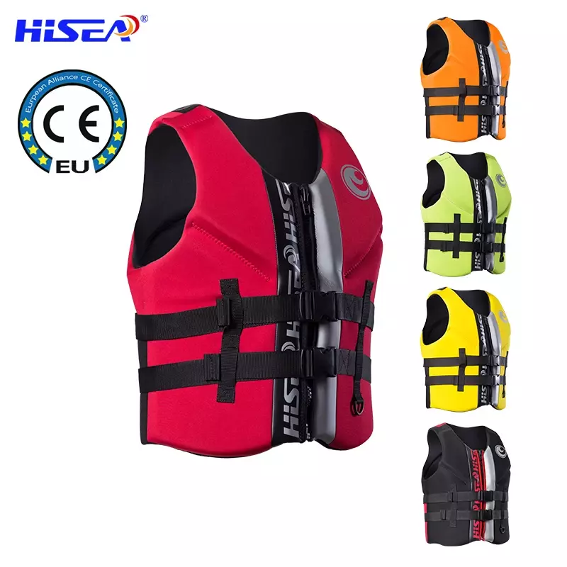 Профессиональный неопреновый спасательный жилет Hisea для взрослых, толстый плавающий спасательный жилет для серфинга, подводного плавания, ...