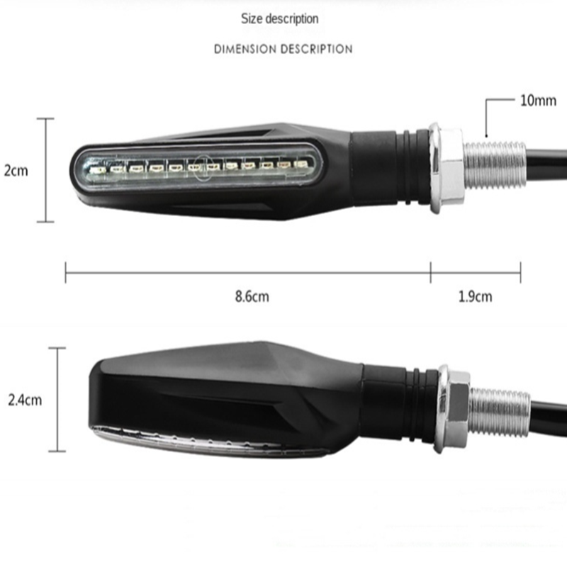 Indicatore di direzione universale per Moto relè integrato 12V lampeggiatore Moto Led lampeggiante ad acqua fluente lampada pieghevole con segnali lampeggianti