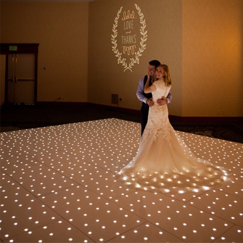 10*10 Feet Wedding Dance Floor Starlit White Dance Floors  LED Dance Floor Projector