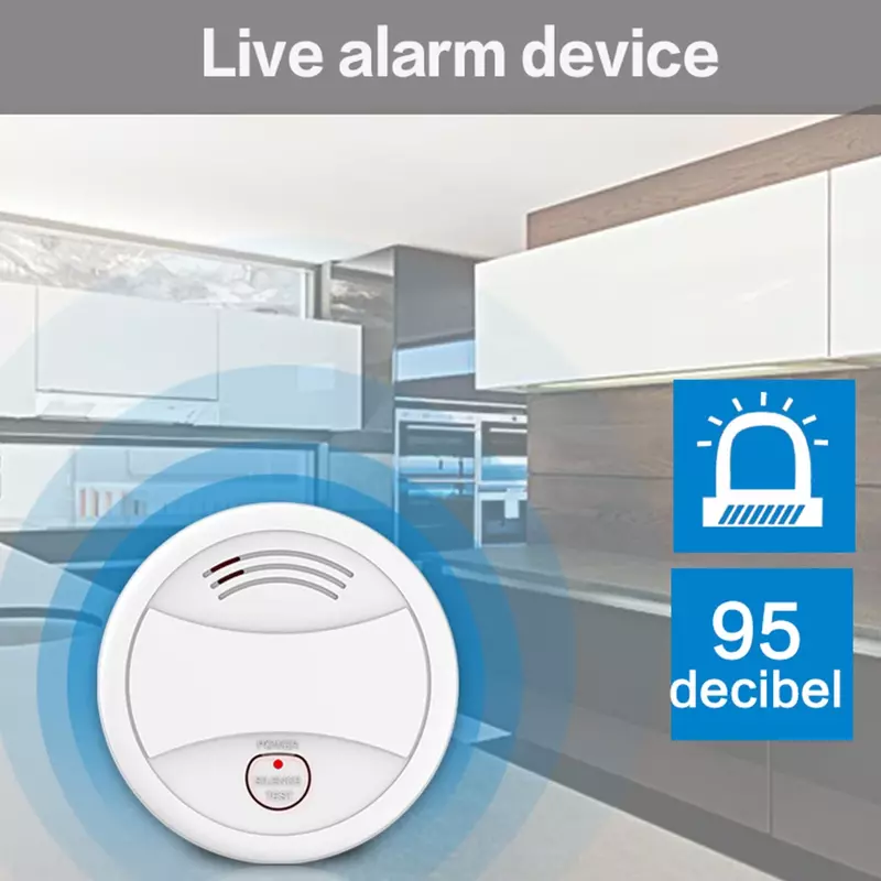 CPVAN-Tuya WiFi Smoke Detector Alarme Sensor, Alarme de Incêndio, 95dB, Sound Alert, Home Security, Proteção APP, Push Sensor Detector