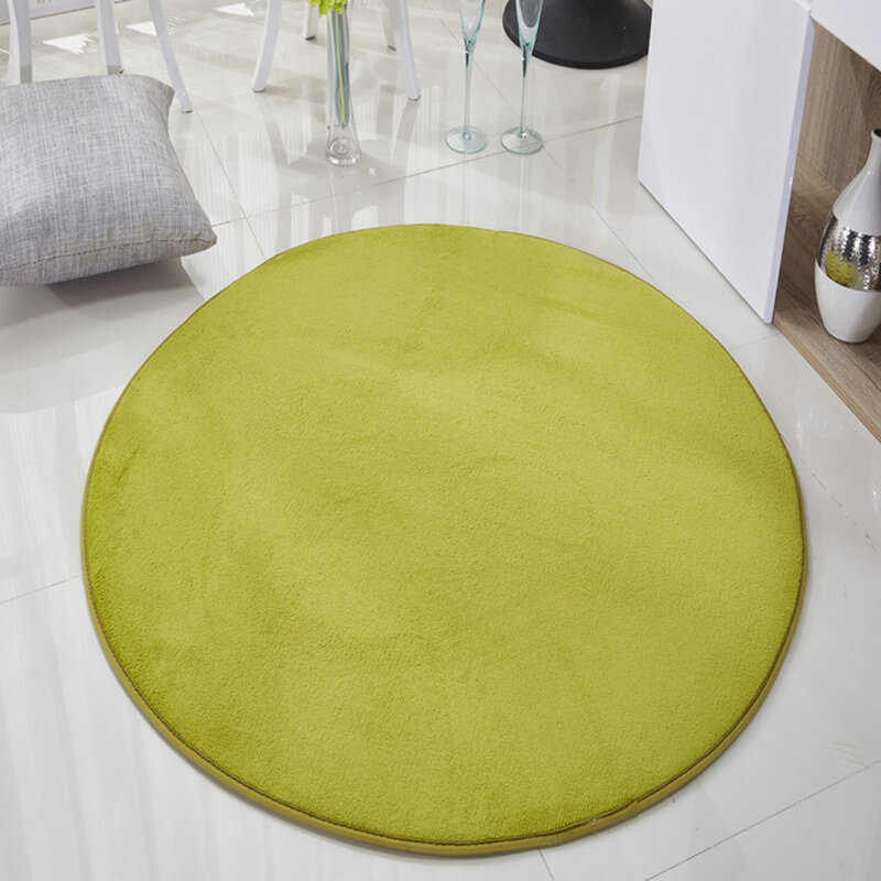 Round Shape Plush Carpet Anti-slide Thick Bedroom Lounge Rug Basket