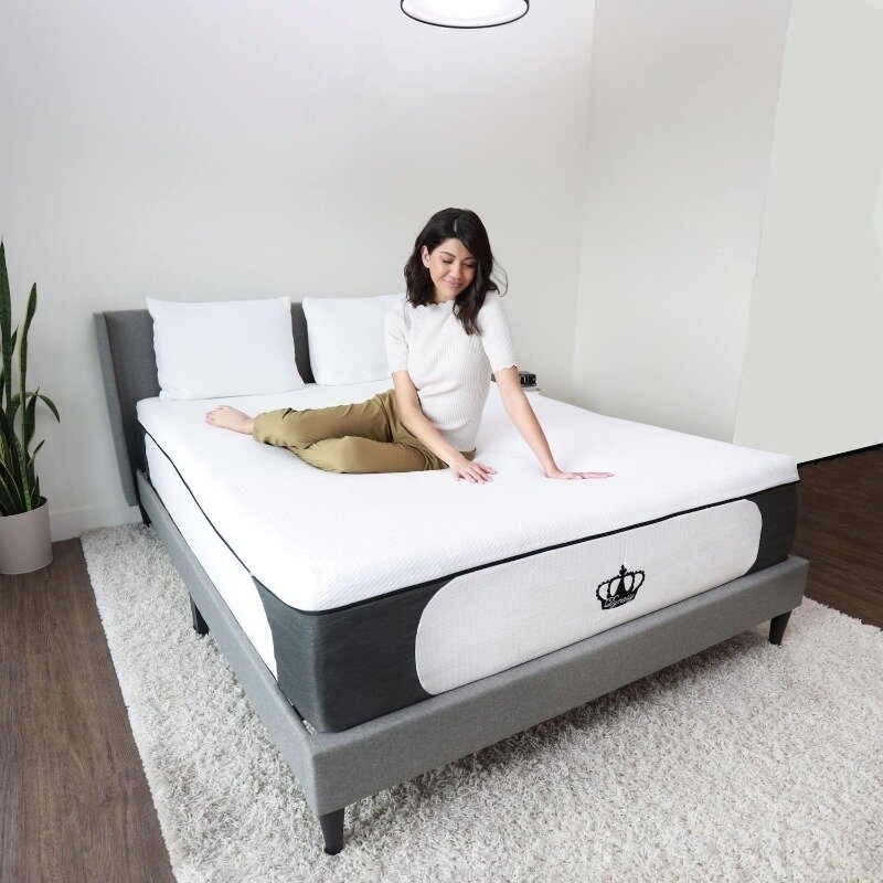 CoolBreeze Plush Medium-Soft Gel-Memory-Foam Mattress Bed, Size King 76 x 80 (USA Made)