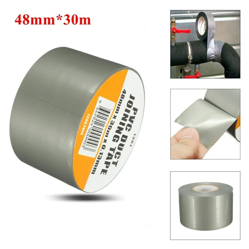 Waterproof 4.8cm*30m Duct Tape Heavy Duty Duct Cloth Tape Silver Tool