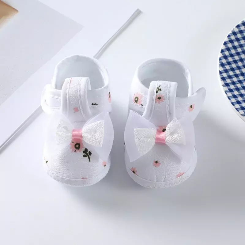 Casual Baby Shoes Sneakers Infant Non-Slip Soft Sole Cute Bowknot Shoes Newborn Girls First Walkers Sweet Princess Walking Shoes