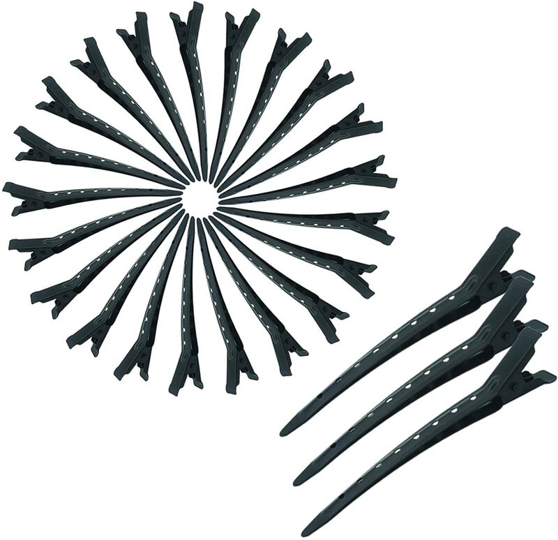 Klip perawatan rambut hitam antikarat, jepit rambut logam bagian jepit rambut untuk akar rambut bebek berbulu, alat penata klip rambut