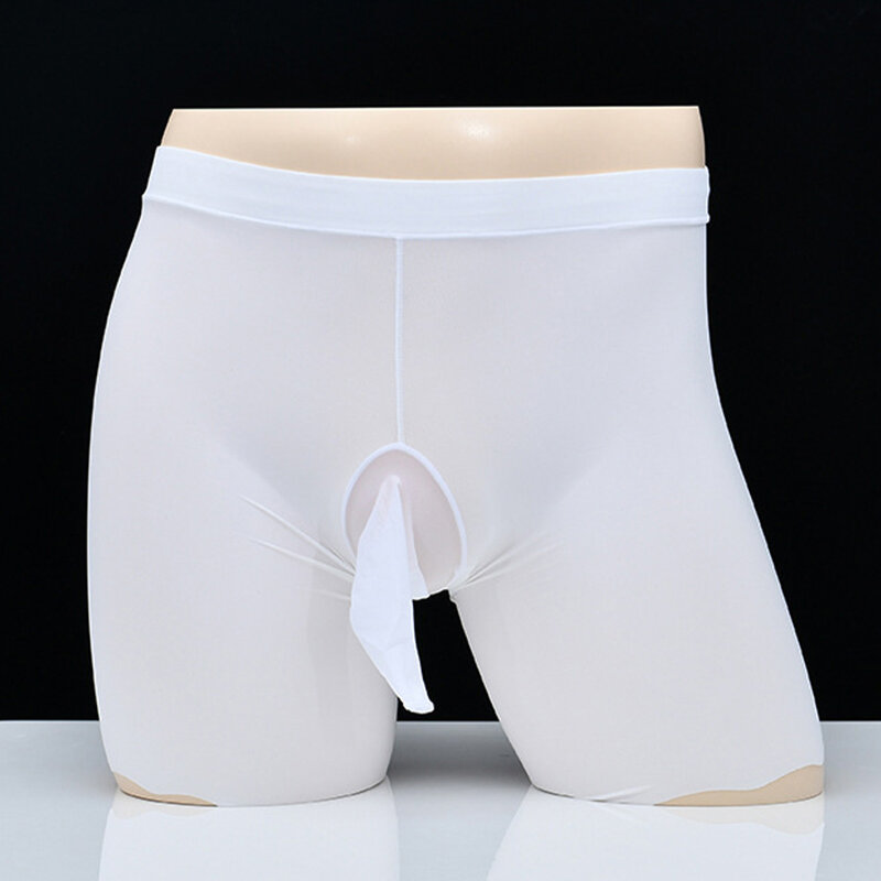 กางเกงในบ็อกเซอร์สำหรับผู้ชายเซ็กซี่กางเกงใน bulge POUCH ผ้าไอซ์ซิลค์กางเกงในขาสั้นกางเกงในระบายอากาศได้สวมใส่สบายน้ำหนักเบา