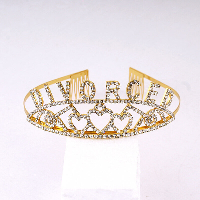 Diadema de oro negro para mujer, Tiara con corona, suministros de decoración para fiesta de boda, regalos