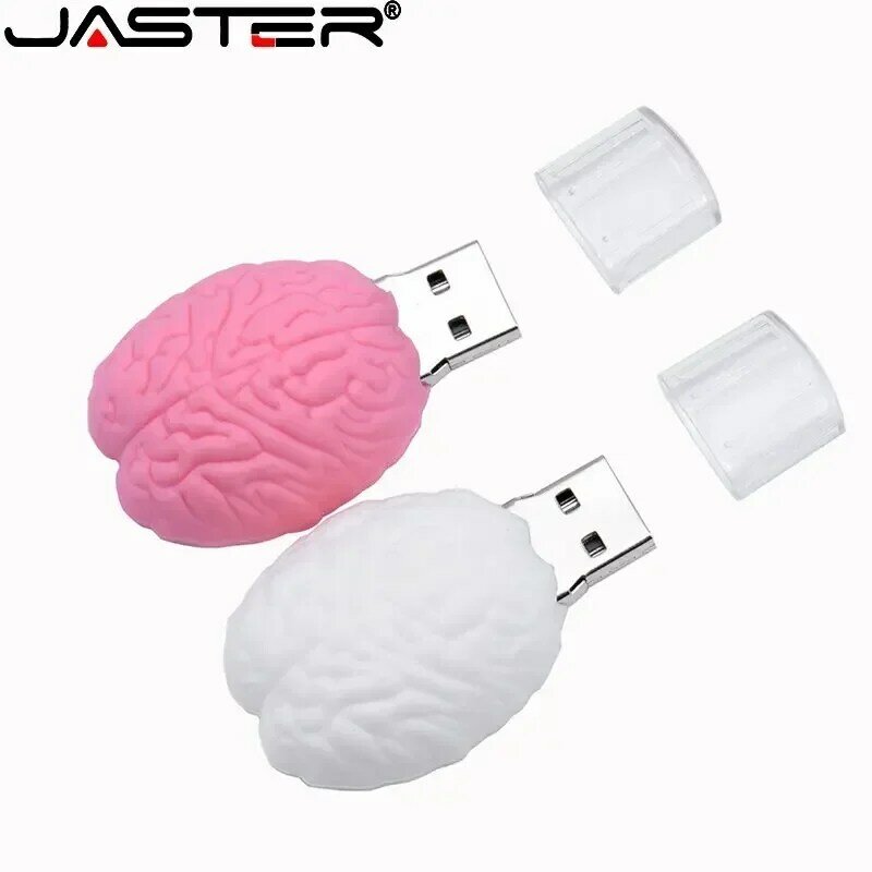 JASTER Đầu Lâu Ổ Đĩa Flash USB 64GB Đồng Hồ Thẻ Nhớ 32GB Trái Tim Đỏ Bút 16GB Lũng U đĩa Sáng Tạo Trí Não Pendrive