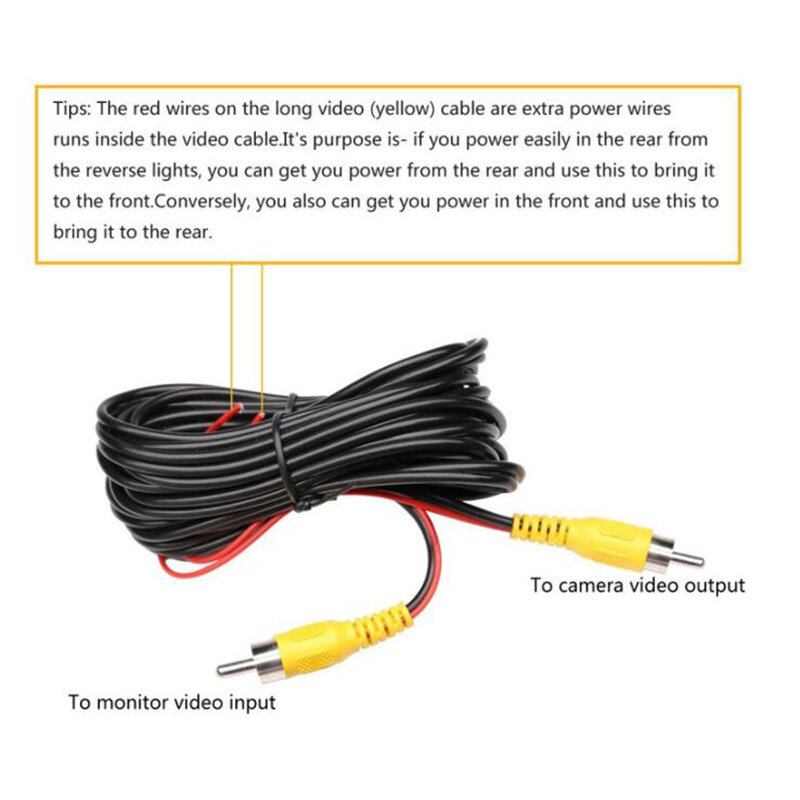 Cable de vídeo RCA para cámara de visión trasera de coche, Cable Universal para conectar cámara de marcha atrás con Monitor Multimedia