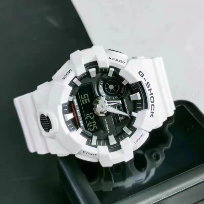 G-SHOCK jam tangan untuk pria GA 700 kasual kuarsa modis multifungsi tahan benturan tampilan LED tali Resin jam tangan olahraga luar ruangan pria