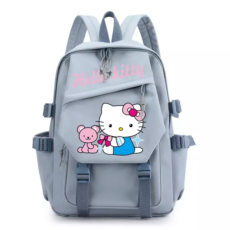 Sanrio New Hellokitty Heat Transfer Patch Printed Lightweight Backpack Cute Cartoon Student Schoolbag Computer Canvas Backpack