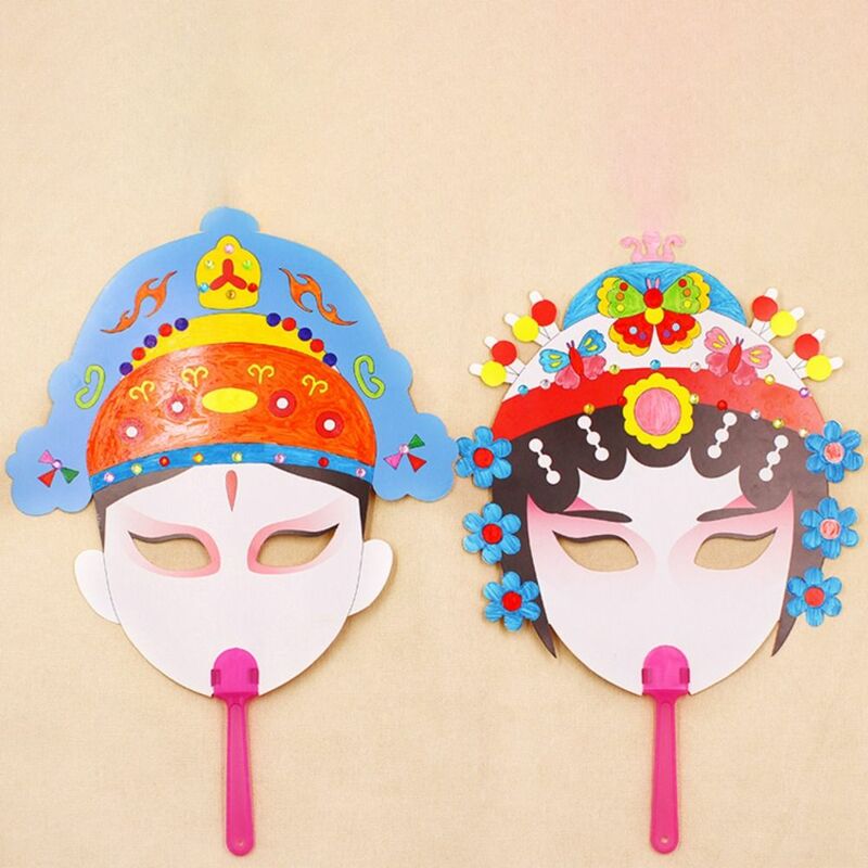 Papel artesanal de máscara artesanal estilo chinês, pacote Material Diy, máscara Opera