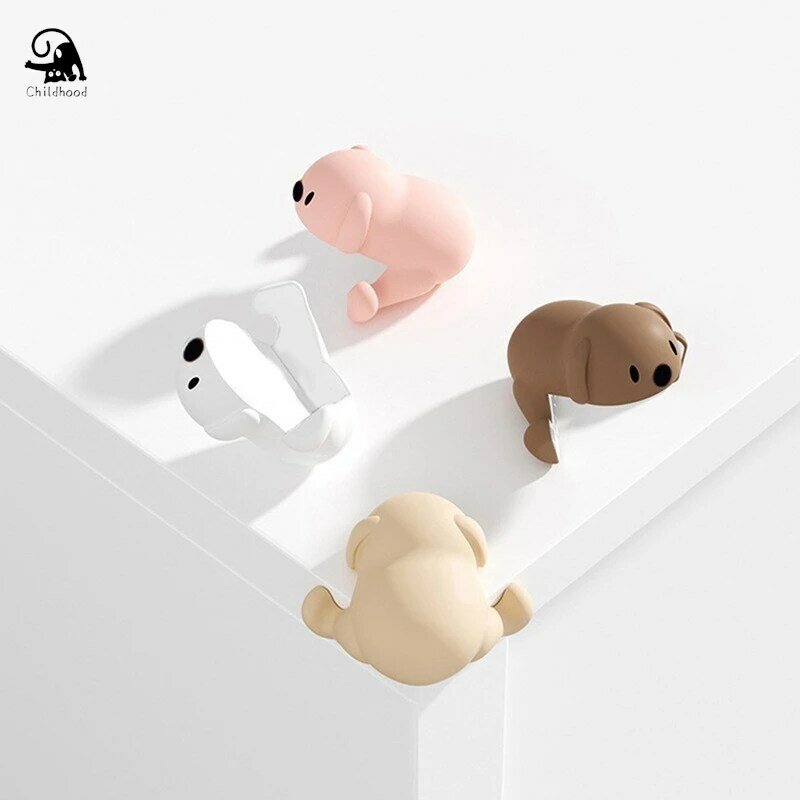 2pcs Baby Cartoon Safety Puppy Table Corner Protector Safe Soft Silicone Protection Edge Cover for Furniture for Kids Security