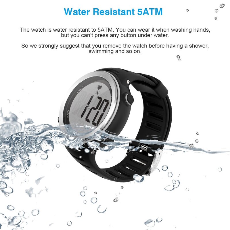 50M wodoodporny pulsometr sportowy zegarek do Fitness mężczyźni kobiety kolarstwo na świeżym powietrzu Sport bezprzewodowy z pas piersiowy tętno