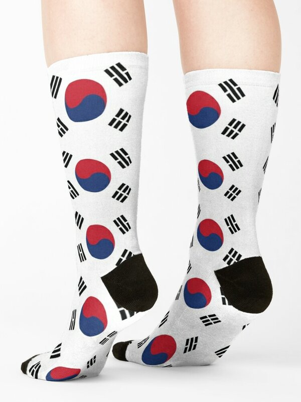 Kaus kaki klasik bendera Korea Selatan kecil hadiah Natal kaus kaki esensial Crossfit katun kualitas tinggi untuk pria dan wanita