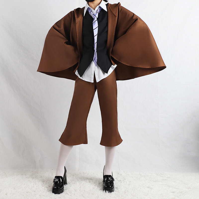Edogawa Rampo disfraz de Cosplay de Anime, peluca, gafas, uniforme de Halloween, traje de Detective, ropa de fiesta, Unisex