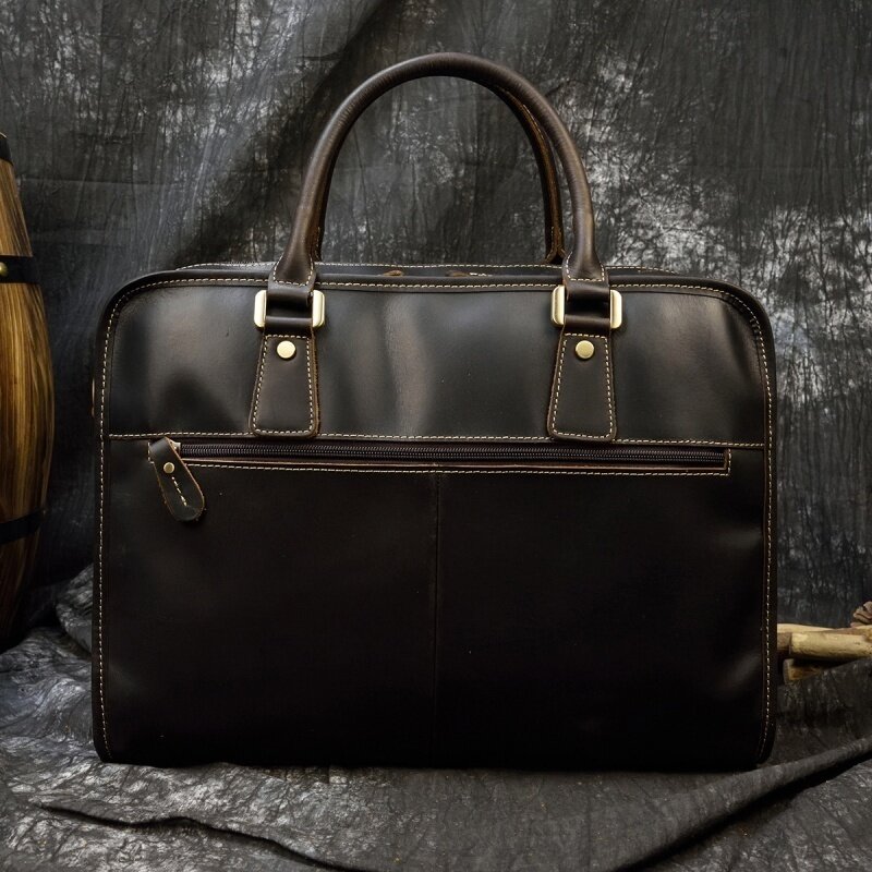 Портфель мужской из натуральной кожи, сумка-тоут в деловом стиле, винтажный мессенджер на плечо для ноутбука 15/6 дюймов